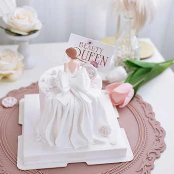 Νέα πίσω μαλακή κόλλα φούστα Lady Happy Mothers Day Cake Topper Κορίτσι Γενέθλια τούρτα Διακόσμηση πάρτι Προμήθειες Εργαλεία διακόσμησης τούρτας