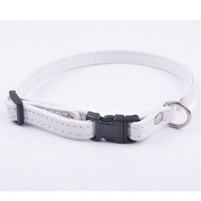 Ātri nolaižama mājdzīvnieka suņa kaķa kaklasiksna, divu līmeņu Pu ādas serviss kucēnu mājdzīvnieku kaklarota, regulējams izmērs XS SML 12 krāsas.
