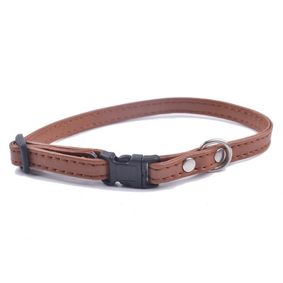 Ātri nolaižama mājdzīvnieka suņa kaķa kaklasiksna, divu līmeņu Pu ādas serviss kucēnu mājdzīvnieku kaklarota, regulējams izmērs XS SML 12 krāsas.