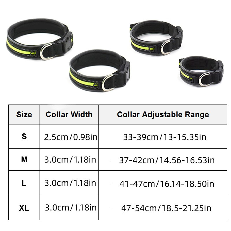Regulējama atstarojoša neilona suņu kakla siksna nakts āra drošības mājdzīvnieku kakla siksna ar ID tagu iekarināmu caurumu Maza vidēja liela suņu kaklasiksna