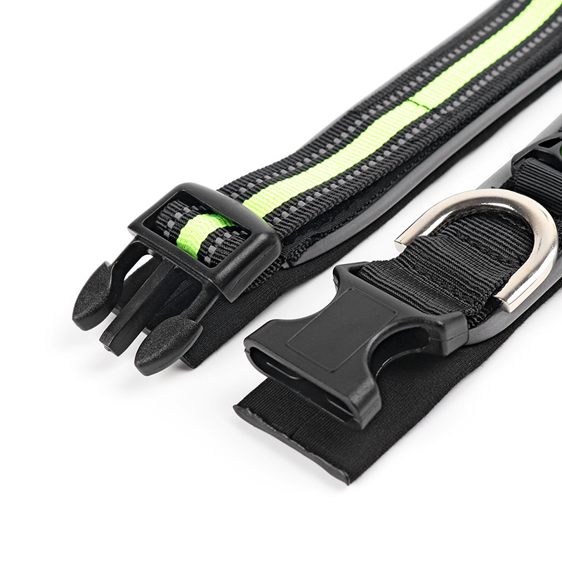 Regulējama atstarojoša neilona suņu kakla siksna nakts āra drošības mājdzīvnieku kakla siksna ar ID tagu iekarināmu caurumu Maza vidēja liela suņu kaklasiksna