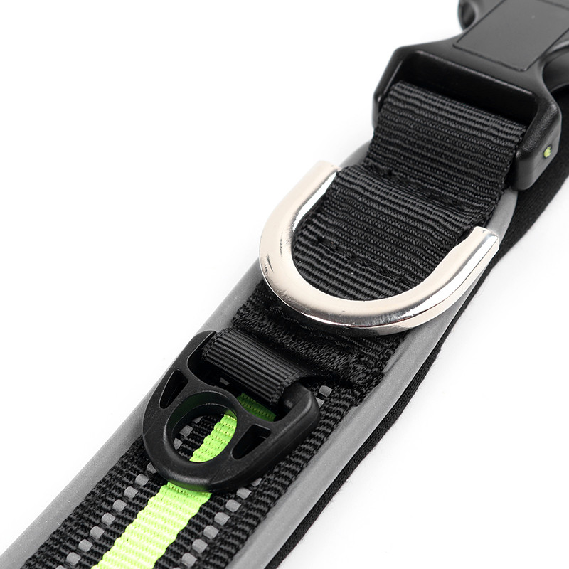 Regulējama atstarojoša neilona suņu kakla siksna nakts āra drošības mājdzīvnieku kakla siksna ar ID tagu iekarināmu caurumu Maza vidēja liela suņu kaklasiksna