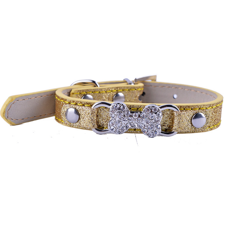 Bling Diamante suņu kaklasiksna sarkana rozā ādas kaklasiksna suņiem maza rotaļu čivavas kucēnu mājdzīvnieku izstrādājumi, regulējami 8-11''