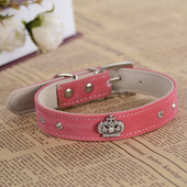 Modes Rhinestone apkakles zamšādas ādas suņu apkakles dizaina kroņa aksesuāru kaklasiksnas maziem suņiem Mājdzīvnieku suņu piederumi