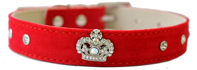 Modes Rhinestone apkakles zamšādas ādas suņu apkakles dizaina kroņa aksesuāru kaklasiksnas maziem suņiem Mājdzīvnieku suņu piederumi