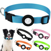 Suns Airtag kaklasiksna Neilona Pet Cat Dog Pret Lost Kaklasiksna Cieta regulējama Apkakle Kucēns Kaklarota Apkakle ar zvaniņiem Apple Air Tag