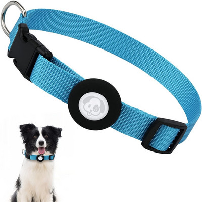 Suns Airtag kaklasiksna Neilona Pet Cat Dog Pret Lost Kaklasiksna Cieta regulējama Apkakle Kucēns Kaklarota Apkakle ar zvaniņiem Apple Air Tag