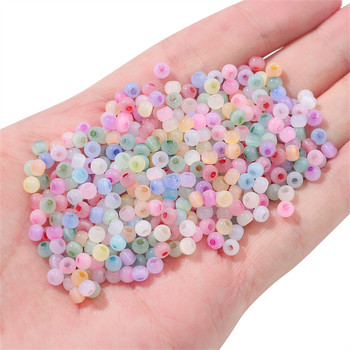 D&D 150 τμχ/τσάντα 4mm Cat Eye Stone Ice Glass Beads Loose Spacer Seed Beads for Needlework DIY Χειροποίητα Γούρια Βραχιόλια
