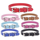 Suņa ādas kaklasiksna Komforta kaklasiksna Suņa kaķa ādas apkakle Regulējama, izturīga kucēnu kaklarotas Mazi vidēji suņu mājdzīvnieku aksesuāri