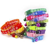 12 gab. vairumtirdzniecība ar zvana kakla siksnām Smalkas drošības gadījuma neilona suņa kakla siksna Modes regulējama mājdzīvnieka kaķa kucēna kaklasiksna