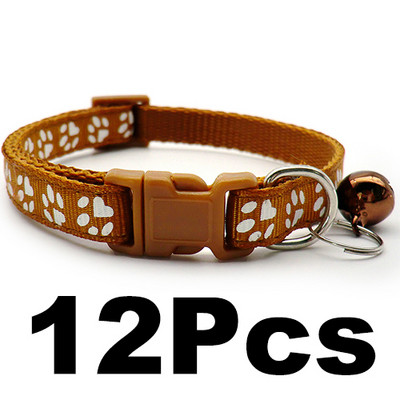 12 gab. vairumtirdzniecība ar zvana kakla siksnām Smalkas drošības gadījuma neilona suņa kakla siksna Modes regulējama mājdzīvnieka kaķa kucēna kaklasiksna