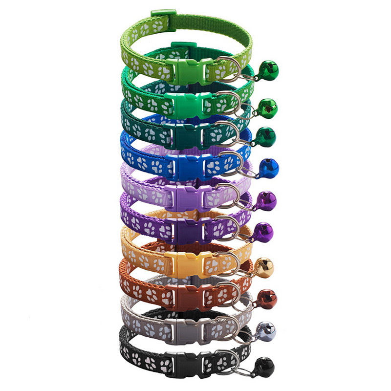 12 gab. vairumtirdzniecība ar zvana kakla siksnām Smalkas drošības gadījuma neilona suņa kakla siksna Modes regulējama mājdzīvnieka kaķa kucēna kaklasiksna