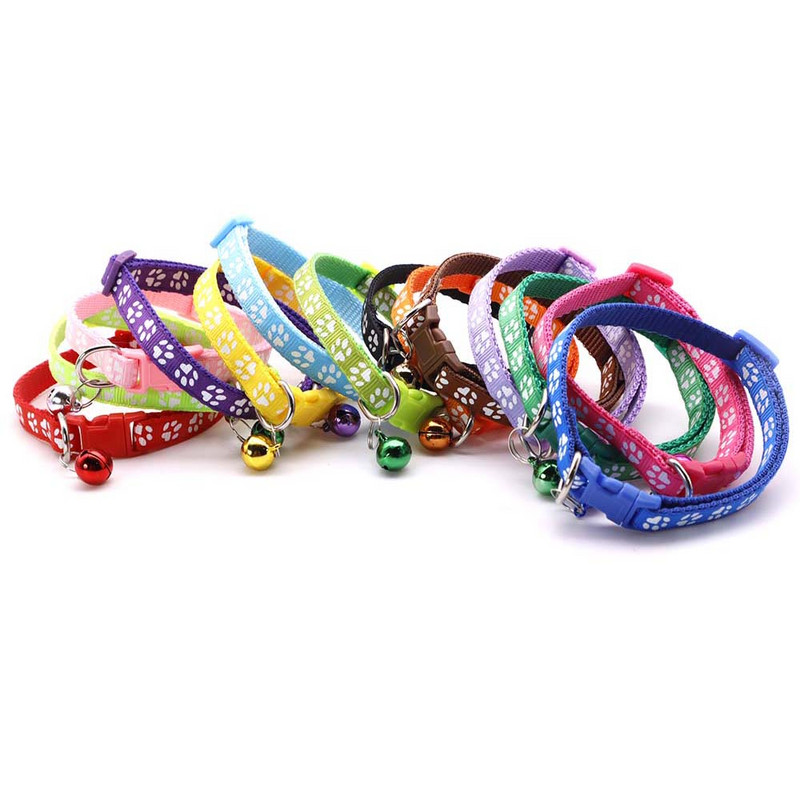 12 gab. vairumtirdzniecība ar zvana kakla siksnām Smalkas drošības gadījuma neilona suņa kakla siksna Modes regulējama mājdzīvnieka kaķa kucēna kaklasiksna