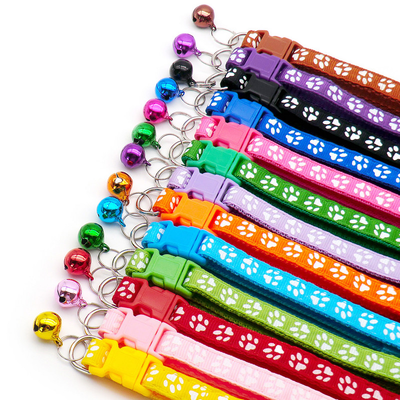 12 gab. vairumtirdzniecība ar zvana kakla siksnām Smalkas drošības gadījuma neilona suņa kakla siksna Modes regulējama mājdzīvnieka kaķa kucēna kaklasiksna