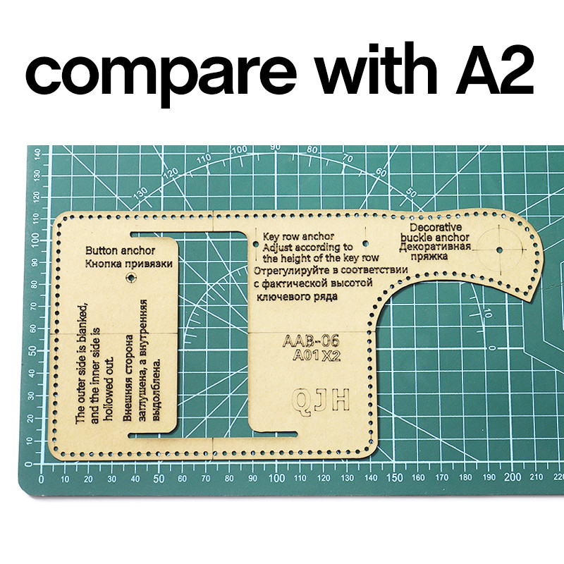 1 Odinio rankdarbių mados asmenybės raktų dėklo rinkinys, siuvamas kieto akrilo ir kraftpopieriaus trafareto šablonas 15,5 cm * 7 cm