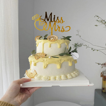 INS Gold Ακρυλικό κάλυμμα για τούρτες γάμου Διαμαντένια δαχτυλίδια για την Ημέρα του Αγίου Βαλεντίνου Κάλυμμα κέικ για διακοσμήσεις τούρτας γάμου