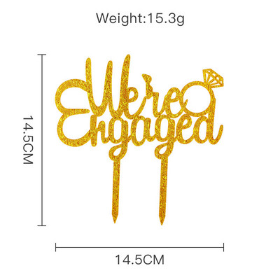 INS Gold Mr & Mrs kāzu akrila kūku pildījumi Dimanta gredzeni Valentīndienas kūku virsma kāzu ballīšu kūku dekorēšanai