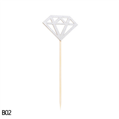 10/20/30gab. Sudraba zelta mirdzoši dimanta formas kēksu pildījumi kāzu dzimšanas dienas ballītēm desertu cepšanas karogi dekoru piederumi 8z