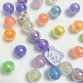 Gaismas mirdzošas, apaļas, vaļīgas starplikas krelles rotaslietām mirdzošu varavīksnes krāsu izgatavošanai, DIY rokassprādze, matu piekariņi, tālruņu ķēdes aksesuāri