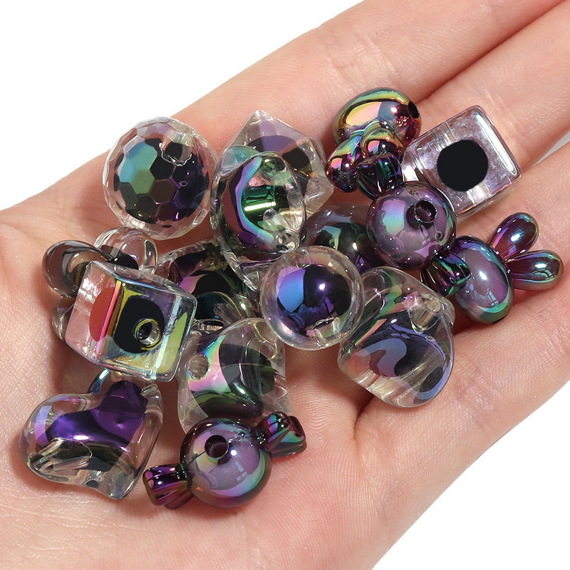 Melnās sērijas krelles krelles rotaslietām, rotājumi, matadatas rokassprādzes, kaklarota, kaklarota, piekariņi, tālruņu ķēdes aksesuāri