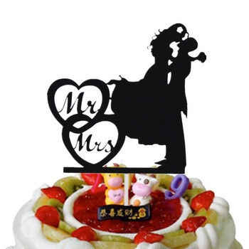 Χάρτινη τούρτα Topper Love Heart Mrs Διακοσμητικό Γάμου Νύφη Γαμπρός Mariage Αρραβώνας Επετειακό Πάρτυ Cupcake Baking Decor DIY