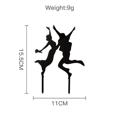 INS zelta, melna akrila kunga un kundzes piedāvājuma kūku pildījumi sievietēm vīriešu mīļotājiem kāzu saderināšanās ballīšu kūku rotājumi
