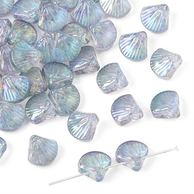 20 gab. 10 mm stikla lampas zelta folijas apvalka burvības krelles, vaļīgas starplikas krelles apģērba rokdarbiem.