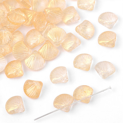 20 gab. 10 mm stikla lampas zelta folijas apvalka burvības krelles, vaļīgas starplikas krelles apģērba rokdarbiem.