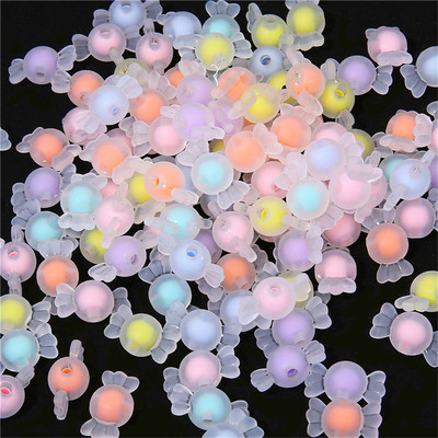 Matētas/caurspīdīgas akrila konfekšu krelles krelles vaļīgas krelles DIY juvelierizstrādājumu aksesuāri ar rokām austas rokassprādzes matu auklas krelles