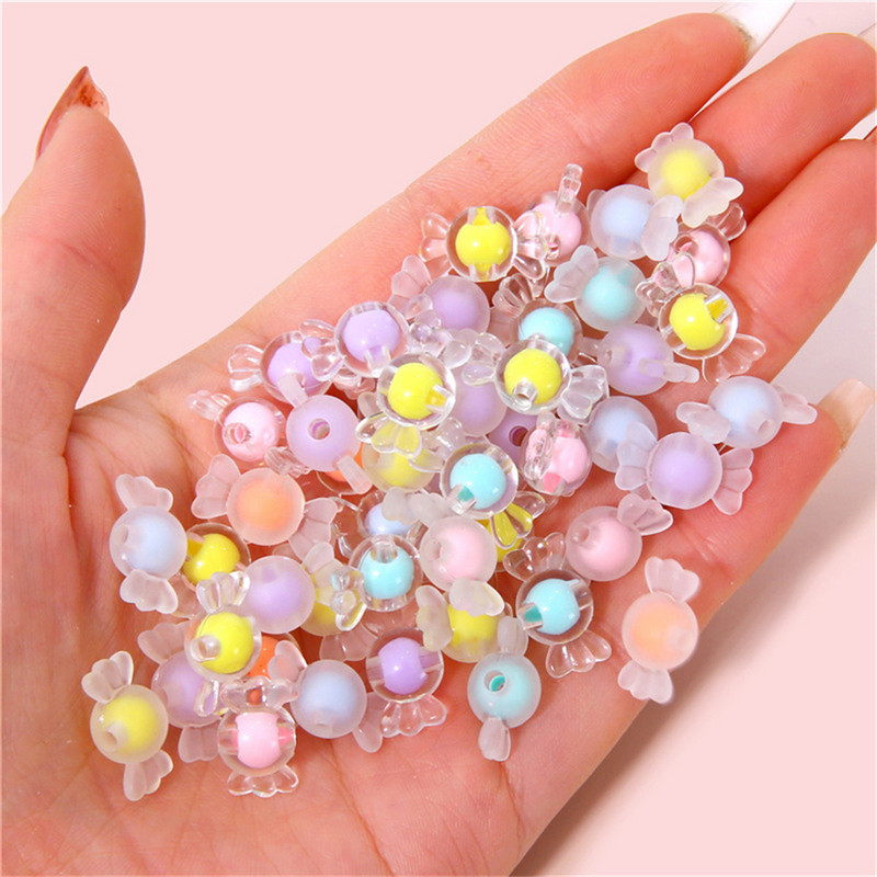 Matētas/caurspīdīgas akrila konfekšu krelles krelles vaļīgas krelles DIY juvelierizstrādājumu aksesuāri ar rokām austas rokassprādzes matu auklas krelles