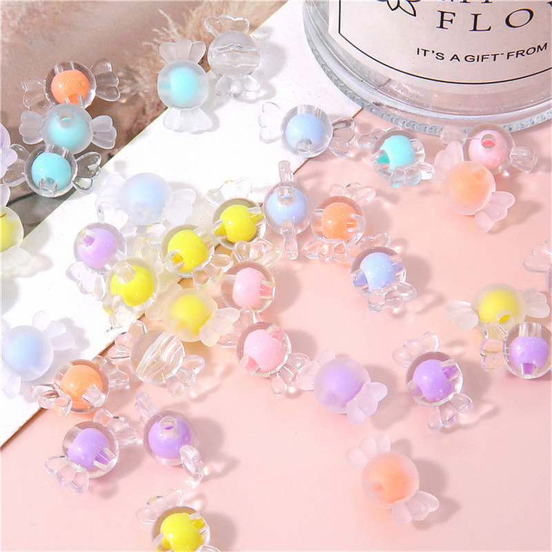 Matētas/caurspīdīgas akrila konfekšu krelles krelles vaļīgas krelles DIY juvelierizstrādājumu aksesuāri ar rokām austas rokassprādzes matu auklas krelles