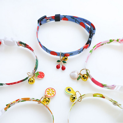 Summer Fruit Series Cat Dog Collar Регулируем сладък домашен любимец Нашийник Камбанки Предпазна катарама Коте Кученце Триизмерни висящи яки