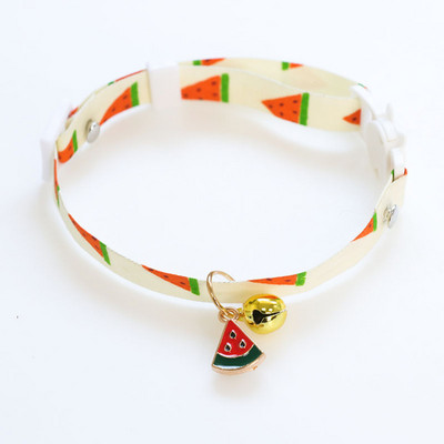 Vasaras augļu sērijas kaķu suņu kakla siksna Regulējama, jauka mājdzīvnieka kakla siksna, drošības sprādze kaķēnu kucēnu trīsdimensiju kulonu kaklasiksnas