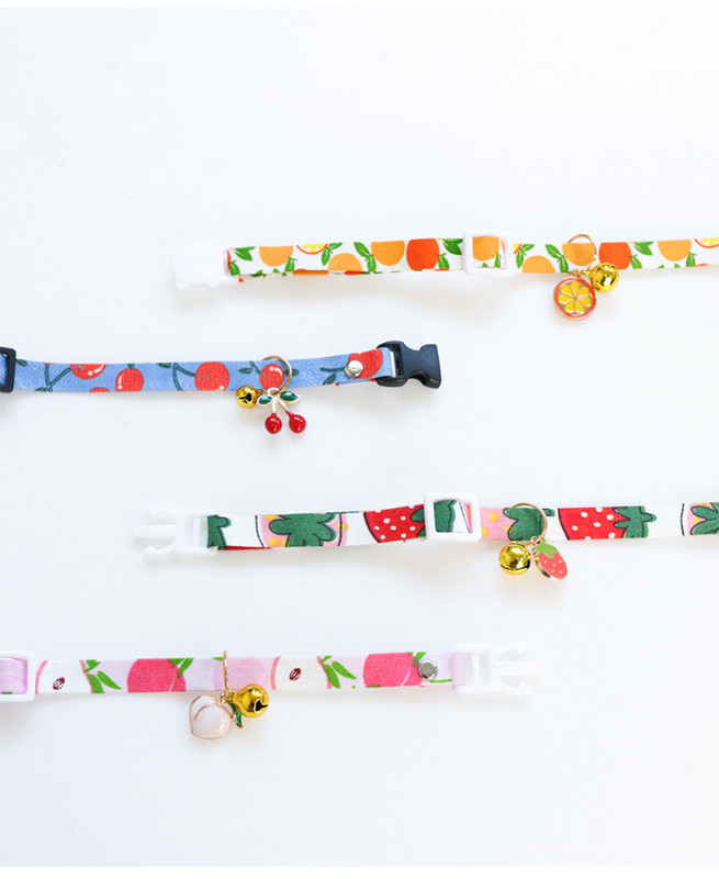 Vasaras augļu sērijas kaķu suņu kakla siksna Regulējama, jauka mājdzīvnieka kakla siksna, drošības sprādze kaķēnu kucēnu trīsdimensiju kulonu kaklasiksnas