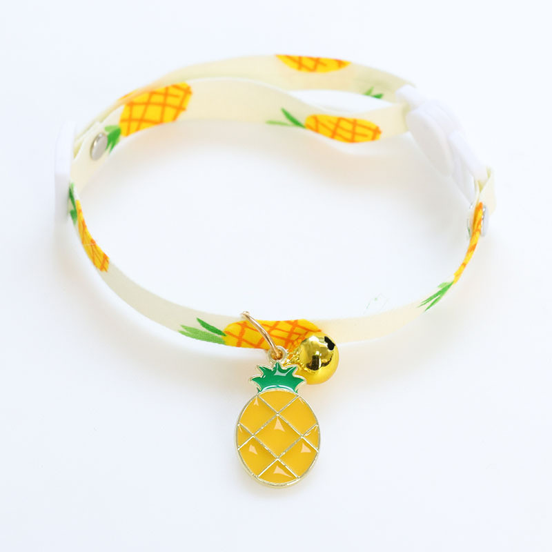 Vasaras augļu sērijas kaķu suņu kakla siksna Regulējama, jauka mājdzīvnieka kakla siksna, drošības sprādze kaķēnu kucēnu trīsdimensiju kulonu kaklasiksnas