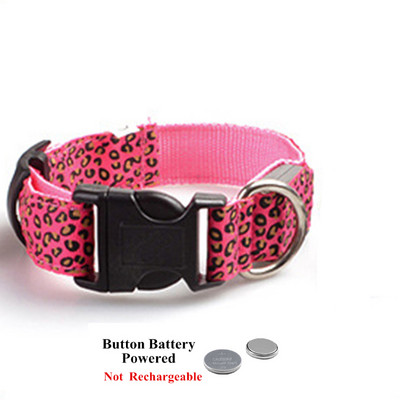 Leopard LED suņu kakla siksna Gaismas regulējama kvēlojoša kakla siksna suņiem Mājdzīvnieku nakts drošība Neilona kakla siksna Gaismas LED spilgta USB kaklasiksna