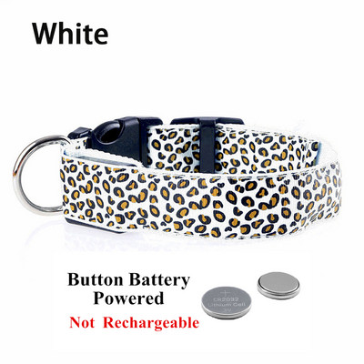 Leopard LED suņu kakla siksna Gaismas regulējama kvēlojoša kakla siksna suņiem Mājdzīvnieku nakts drošība Neilona kakla siksna Gaismas LED spilgta USB kaklasiksna