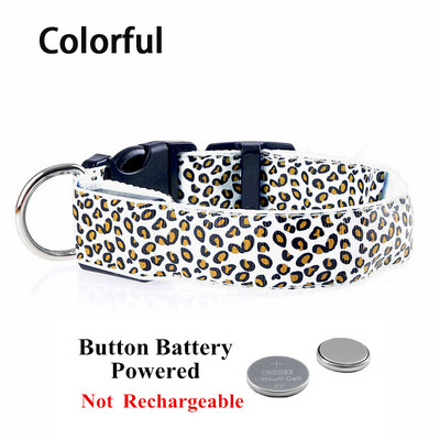 Leopard LED suņu kakla siksna Gaismas regulējama kvēlojoša kakla siksna suņiem Mājdzīvnieku nakts drošība Neilona kakla siksna Gaismas LED spilgta USB kaklasiksna