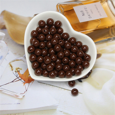 Akrila vienkrāsainas apaļas krelles ABS pērļu imitācijas brīvas krelles pašdarināts roku darbs auskari rokassprādzes rotaslietas aksesuāri materiāls