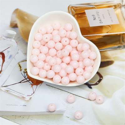 Akrila vienkrāsainas apaļas krelles ABS pērļu imitācijas brīvas krelles pašdarināts roku darbs auskari rokassprādzes rotaslietas aksesuāri materiāls