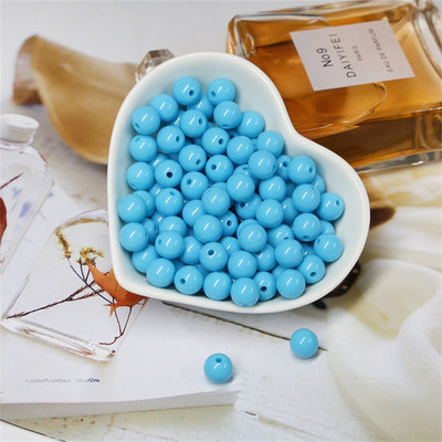 Akrila vienkrāsainas apaļas krelles ABS pērļu imitācijas brīvas krelles pašdarināts roku darbs auskari rokassprādzes rotaslietas aksesuāri materiāls