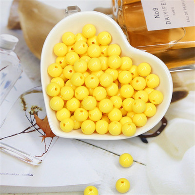 Akrila vienkrāsainas apaļas krelles ABS pērļu imitācijas brīvas krelles pašdarināts roku darbs auskari rokassprādzes rotaslietas aksesuāri materiāls