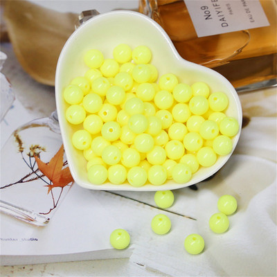 Akrila vienkrāsainas apaļas krelles ABS pērļu imitācijas brīvas krelles pašdarināts roku darbs auskari rokassprādzes rotaslietas aksesuāri materiāls