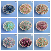 Mermaid renk yarım yuvarlak inci 3-12mm Flatback ABS plastikāta boncuk DIY dekoratif aksesuarları