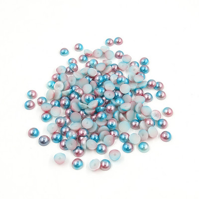 Mermaid renk yarım yuvarlak inci 3-12mm Flatback ABS plastikāta boncuk DIY dekoratif aksesuarları