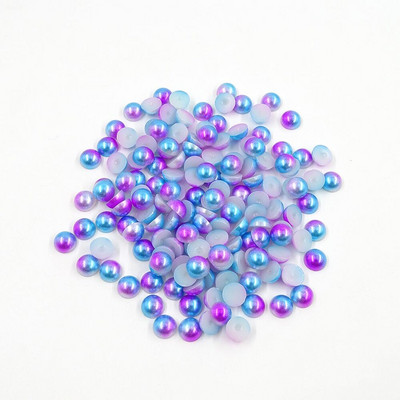 Mermaid renk yarım yuvarlak inci 3-12mm Flatback ABS plastikāta boncuk DIY dekoratif aksesuarları
