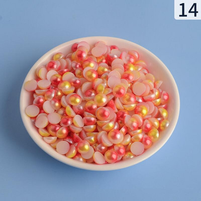 Mermaid renk yarım yuvarlak inci 3-12mm Flatback ABS plastikāta boncuk DIY dekoratif aksesuarları