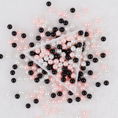 3-10 mm jaukta izmēra pērļu balta/pērļu neporaina apaļas imitācijas plastmasas pērļu krelles rokdarbiem un rotaslietu izgatavošanai