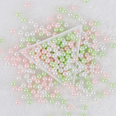 3-10 mm jaukta izmēra pērļu balta/pērļu neporaina apaļas imitācijas plastmasas pērļu krelles rokdarbiem un rotaslietu izgatavošanai