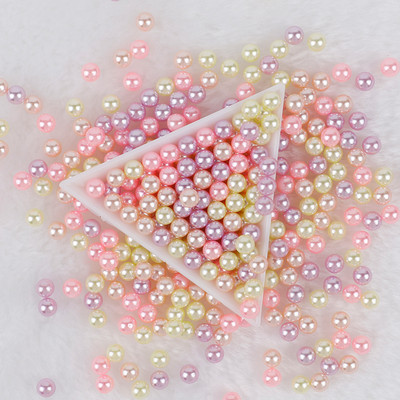 3-10 mm jaukta izmēra pērļu balta/pērļu neporaina apaļas imitācijas plastmasas pērļu krelles rokdarbiem un rotaslietu izgatavošanai